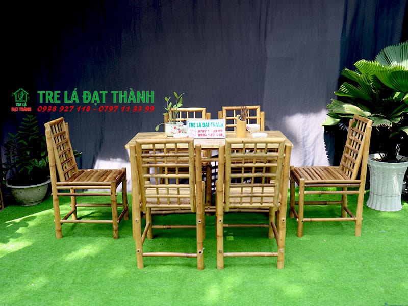 Bàn Ghế Tre Mặt Bào - BGTMB002